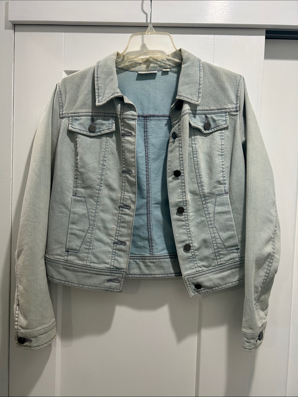 New York & Company Light Wash Blue Denim Jacket